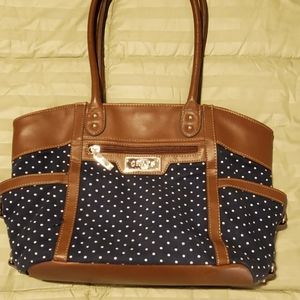 Navy Blue Poka Dot Handbag